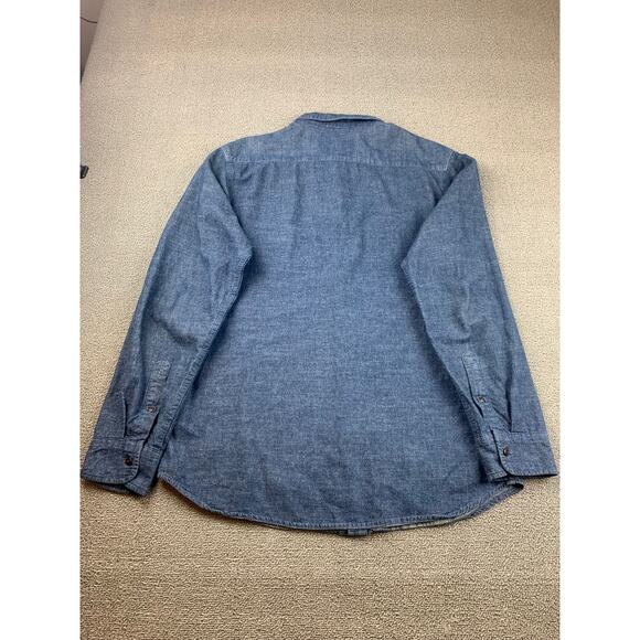 90s Vintage Levi’s Work Shirt Men's Large Blue Chambray Button-up - Picture 2 of 13